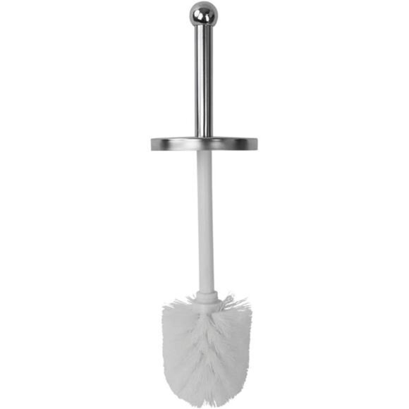 Home Basics White Marble Toilet Brush Set with Nylon Bristles and Holder - Picture 5 of 14